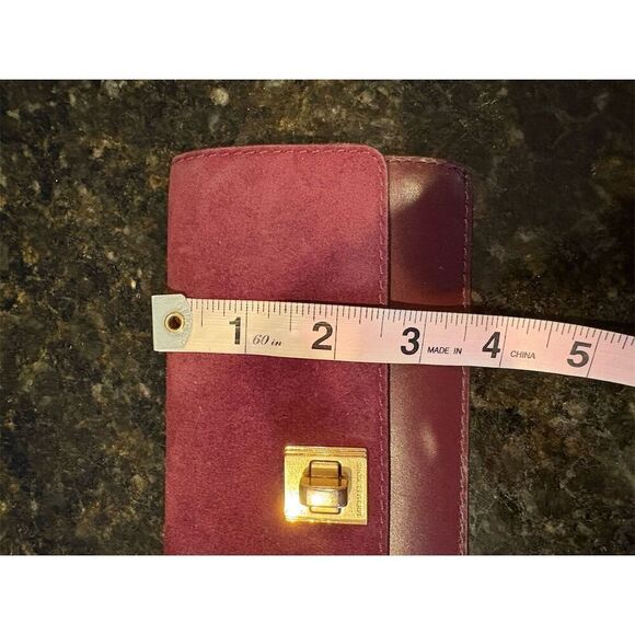 Michael Kors Women's Maroon Slim Wallet with Logo Accents - Picture 4 of 9